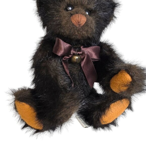Black Jointed teddy Bear by Lorraine Ganz Cottage‎ Collectibles Shake it / noise - Picture 11 of 13
